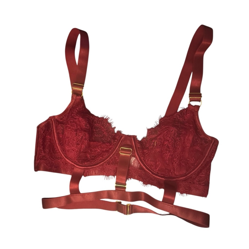 Red Lace Bra with Underwire Support